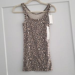 Leopard Print Tank Top Sleeveless slim fit